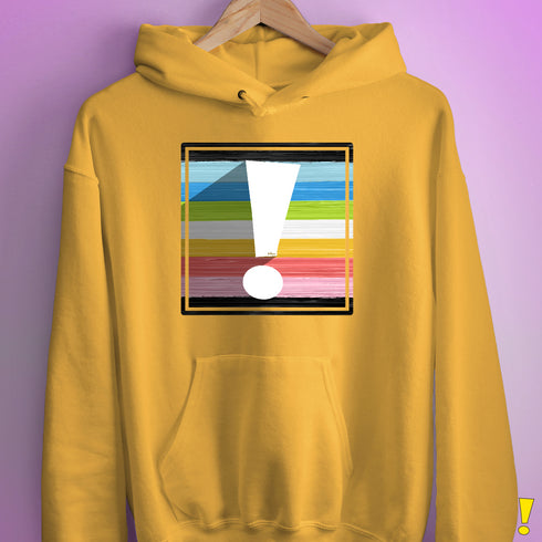 Queer Pride Flag Exclamation Point Hoodie